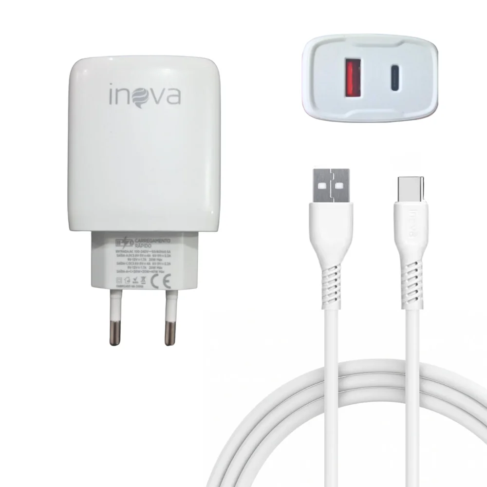 Imagem 3 de 3 do produto Carregador 40w Usb / Tipo-c Cabo Tipo-c De 1 Metro Inova