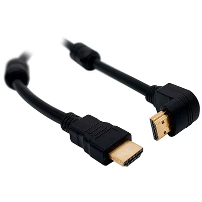 Cabo HDMI 1.4  Macho X Macho, 1,5 Metros, Com Filtro, Conector 90 Graus, Preto - Cdc-2546