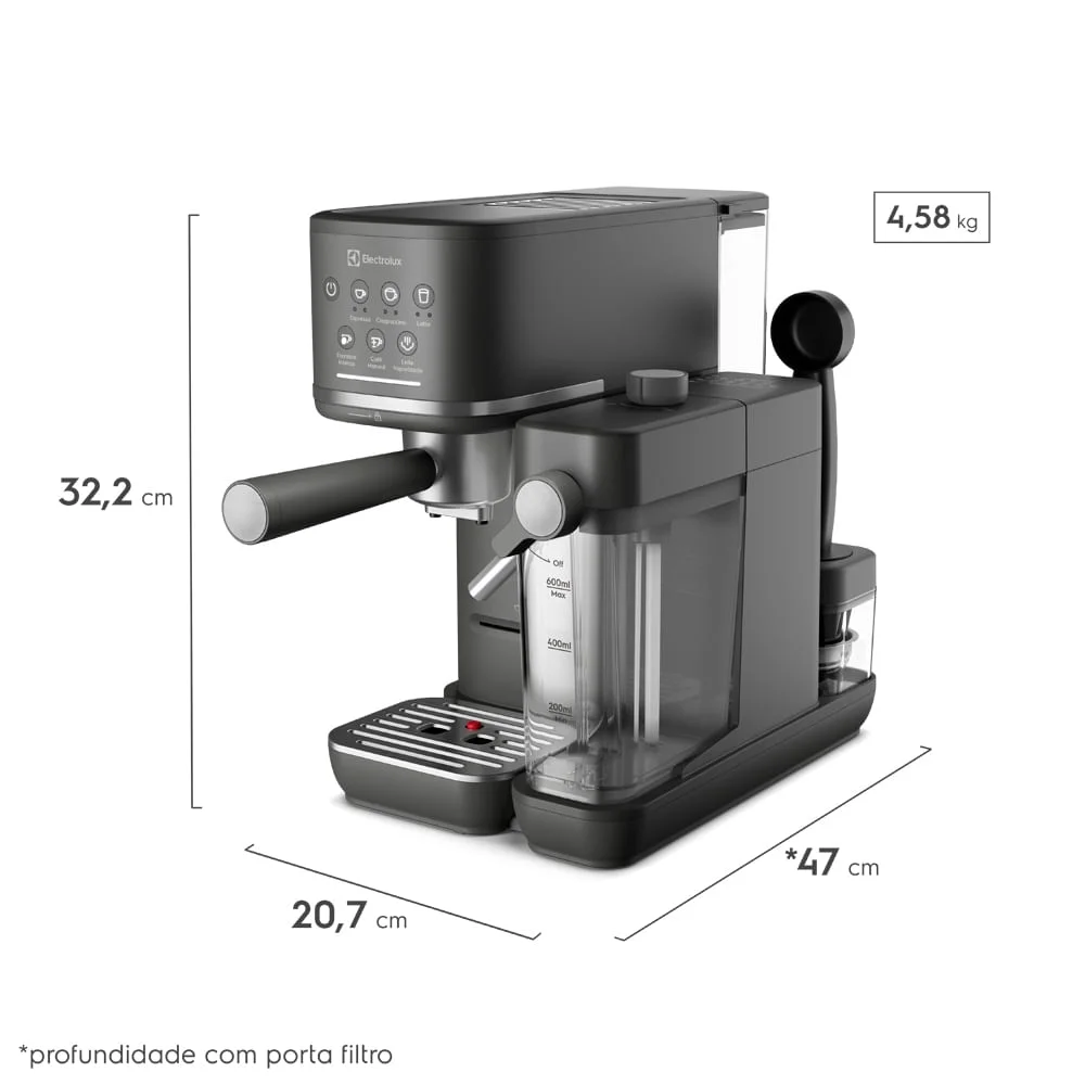 Imagem 5 de 5 do produto Cafeteira Electrolux Experience Preta Para Café Espresso - Ecm70 110