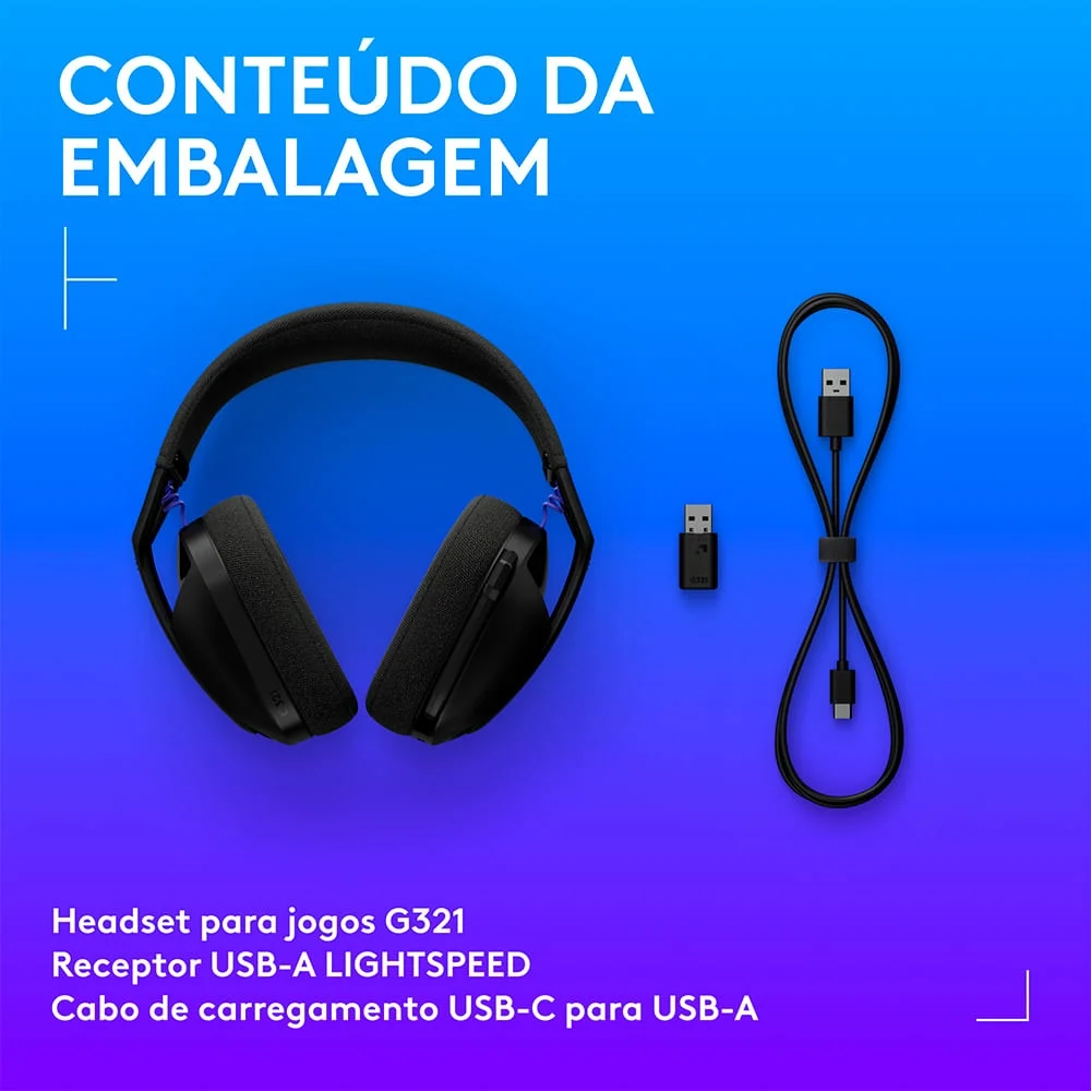 Headset Gamer Sem Fio Logitech G G321 Preto N/a