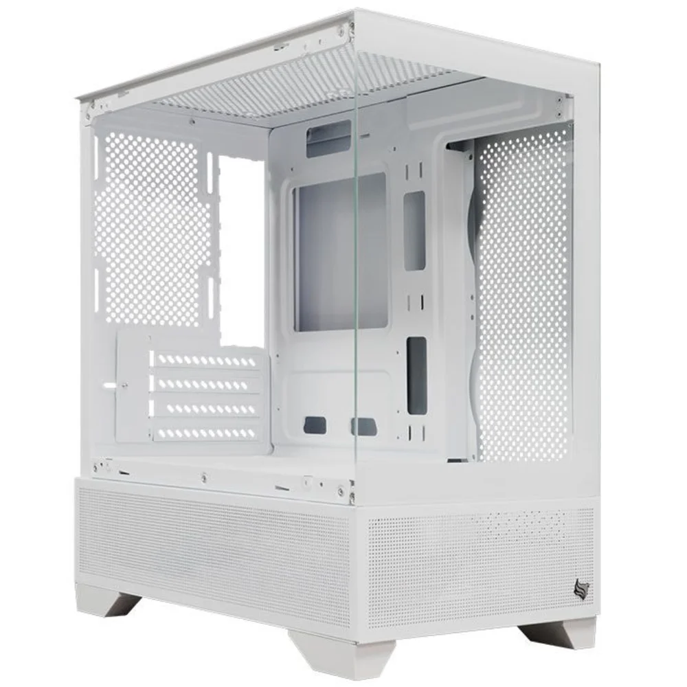 Gabinete Gamer Mini Atx E Mini Itx Vidro Temperado Psu Cover Aquário Slim Branco Magpie4b Sem Cooler
