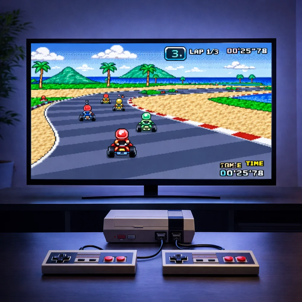 Imagem 2 de 5 do produto Video Game Retrô 8 Bits 620 Jogos 2 Controles Plug Play