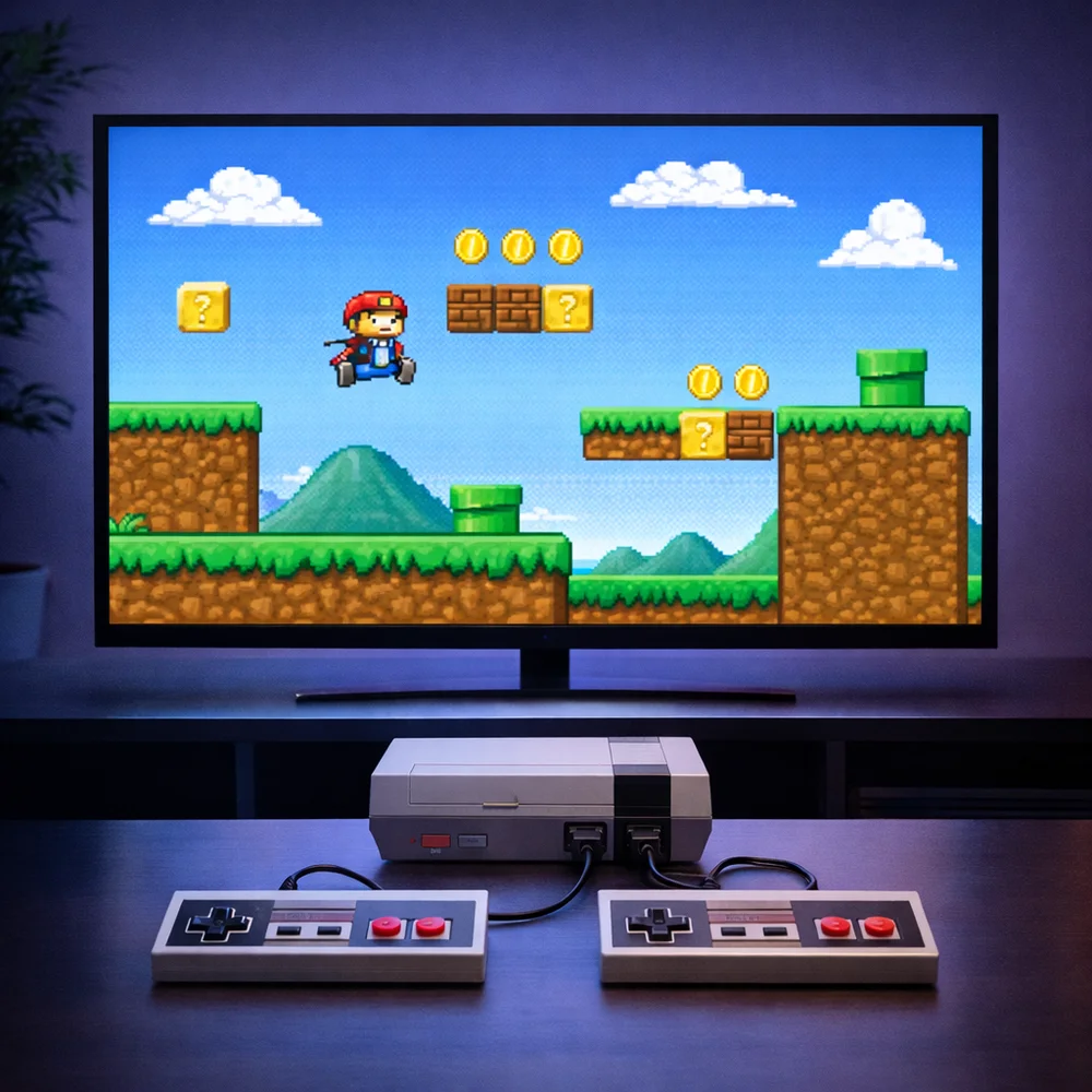 Imagem 5 de 5 do produto Video Game Retrô 8 Bits 620 Jogos 2 Controles Plug Play