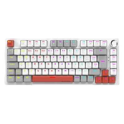 Teclado Mecanico 75% PCyes Arkeum - White Ghost - Switch Blue - Akwg75bbr