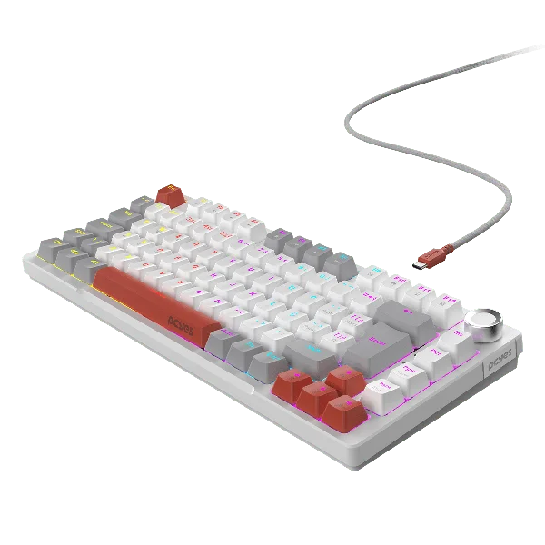Imagem 2 de 5 do produto Teclado Mecanico 75% PCyes Arkeum - White Ghost - Switch Blue - Akwg75bbr
