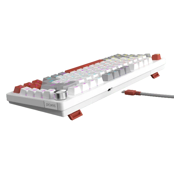 Imagem 4 de 5 do produto Teclado Mecanico 75% PCyes Arkeum - White Ghost - Switch Blue - Akwg75bbr