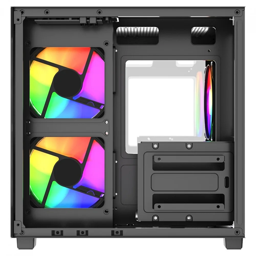 Imagem 5 de 5 do produto Gabinete Gamer Ninja Ryomaru, Mini Tower, Vidro Temperado, Matx, 3 Fans Rainbow, Preto, Gn-cs-rmmab3f