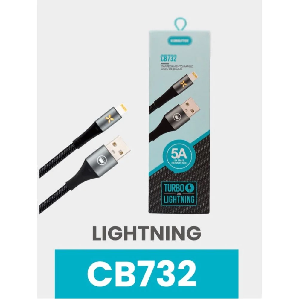 Imagem 3 de 3 do produto Cabo Lightning Kimaster Turbo 5a Carregamento Rápido Iphone
