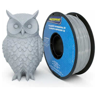 Filamento Abs Premium Masterprint 1kg Alta Resistência Durabilidade E Acabamento Para Impressões 3d Cinza
