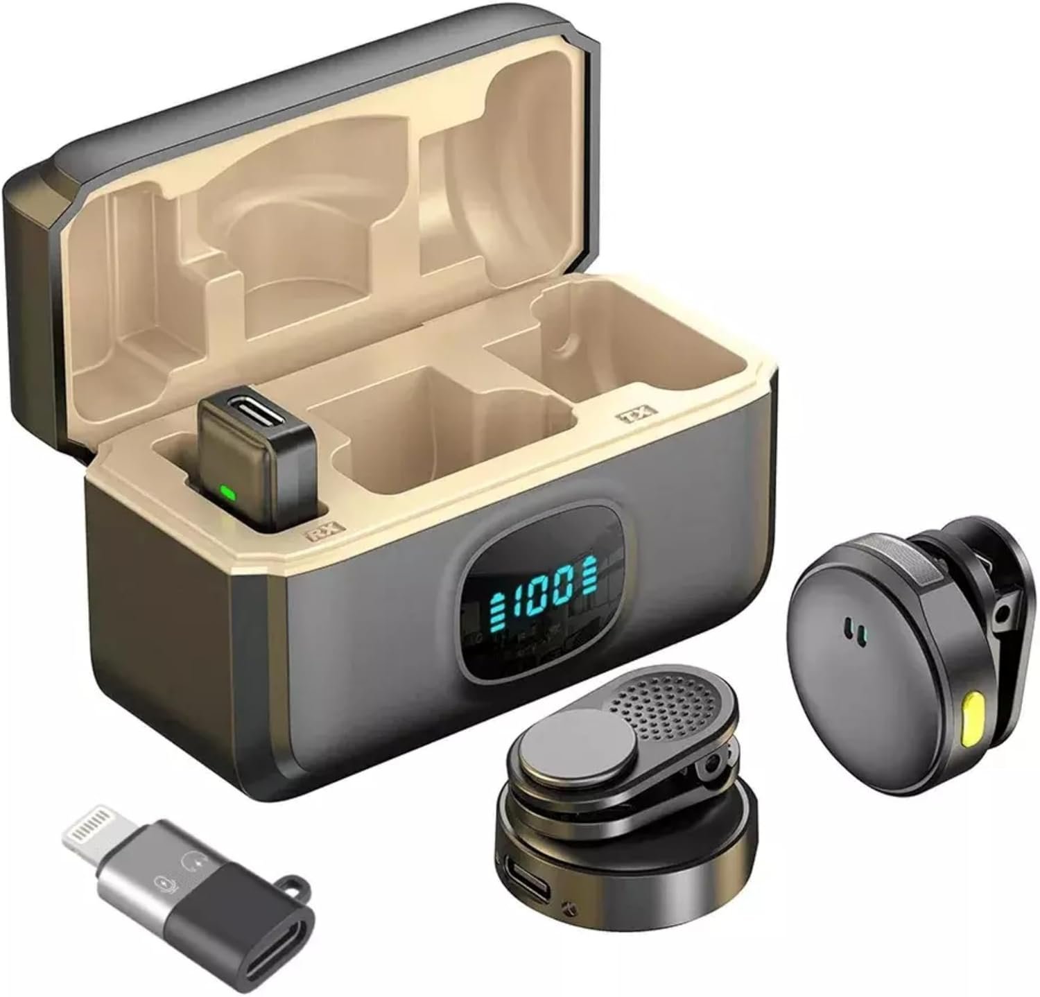 Microfone De Lapela Sem Fio Kit C/ 2 Un P/celulares Com Conexão Usb Tipo C, Iphone (15/16), Android, Podcast, Youtube, Tiktok, Instagram, Entrevistas