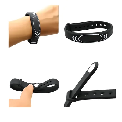 Pulseira Rfid 13,56 Mhz Silicone Slim Preto - 100 Unidades — foto 4