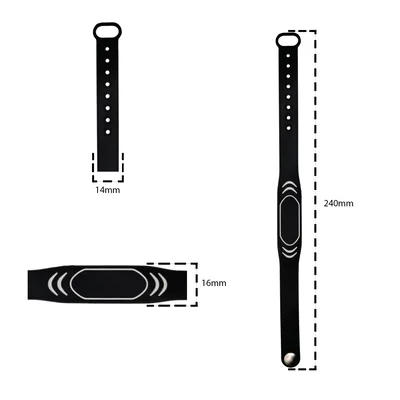 Pulseira Rfid 13,56 Mhz Silicone Slim Preto - 100 Unidades — foto 5