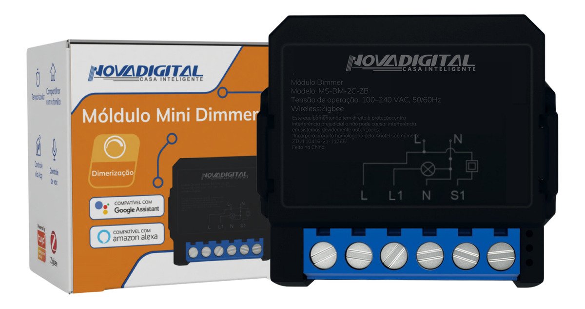 Mini Módulo Dimmer Inteligente Zigbee  1 Canal Novadigi 1 Canaal127/220v Ms-dmzb-1
