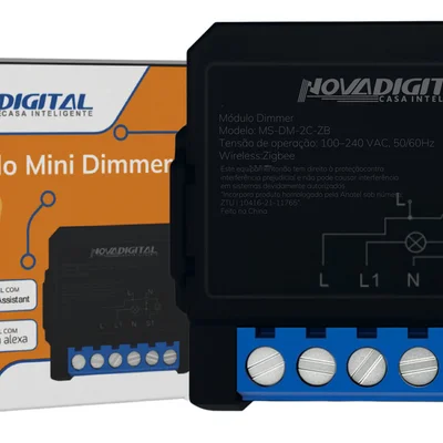Mini Módulo Dimmer Inteligente Zigbee 1 Canal Novadigi 1 Canaal127/220v Ms-dmzb-1