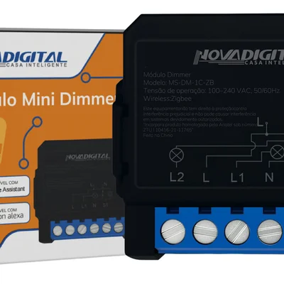 Mini Módulo Dimmer Inteligente Zigbee  2 Canais Novadigi 2 Canais 127/220v Ms-dmzb-2