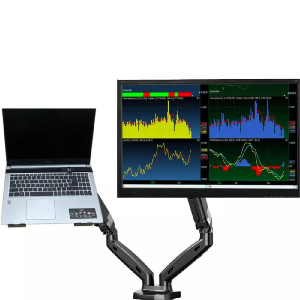 Imagem 3 de 5 do produto Suporte Dup.monitor C/mola A Gás Tela De 13 "-32" Máximo 8kg