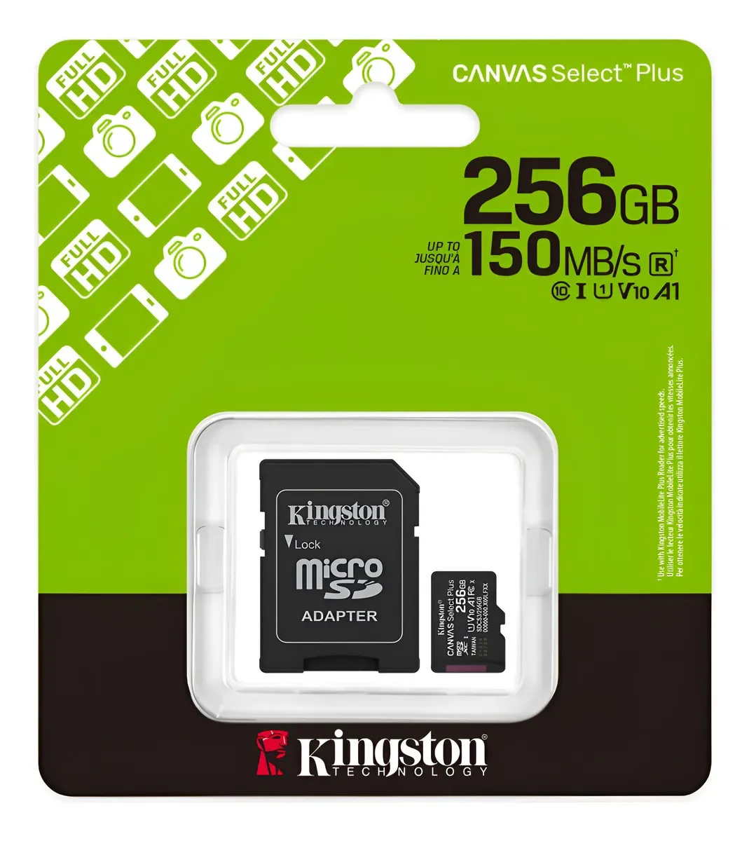 Cartao De Memoria Micro Sd 256gb Canvas Select Plus Classe 10 C/ Adaptador - Sdcs3/256gb Kingston