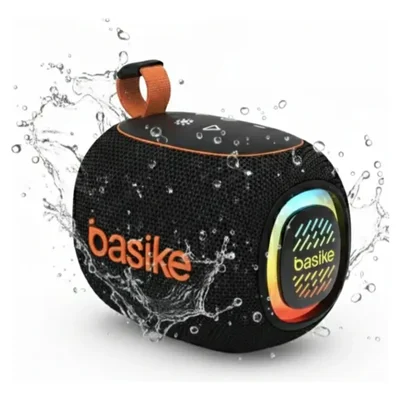 Caixa De Som Basike 15w Portatil Ipx7 Luzes RGB Tws System Preto
