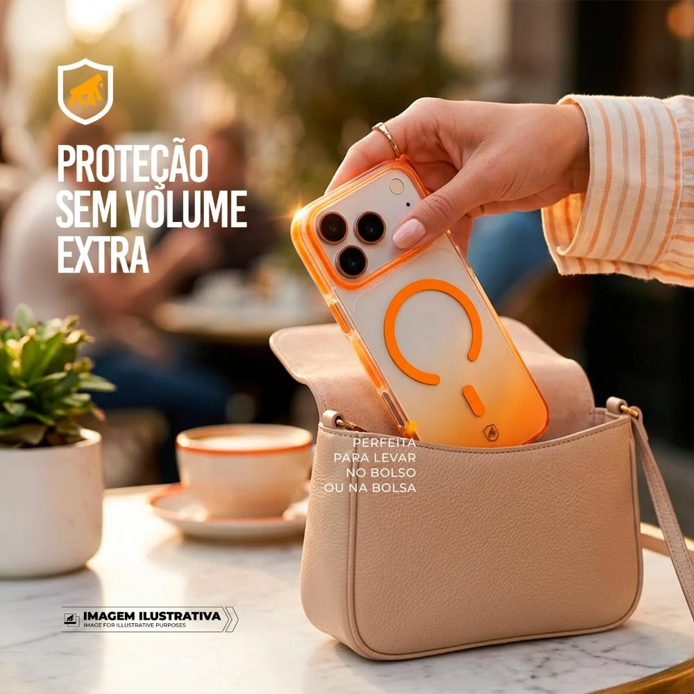 Imagem 4 de 5 do produto Capa Para Iphone 17 Pro Max - Akroma Magsafe - Laranja - Gshield