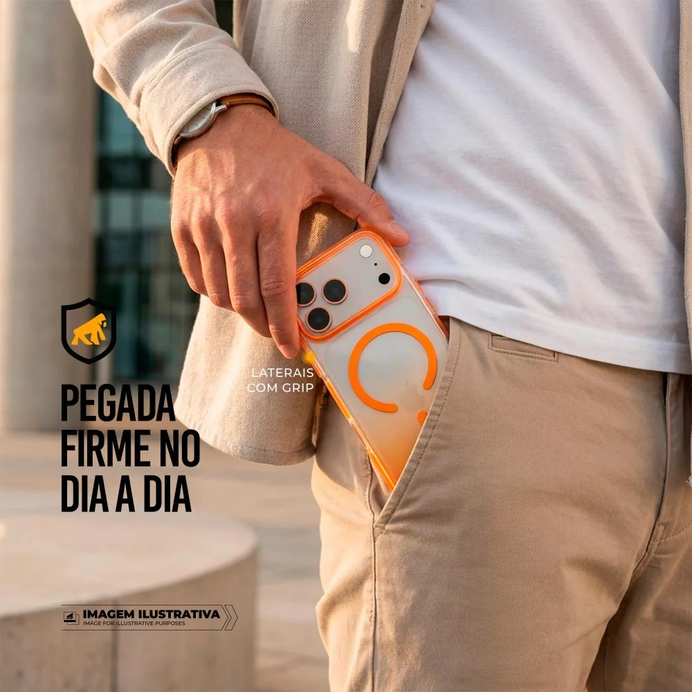 Imagem 5 de 5 do produto Capa Para Iphone 17 Pro Max - Akroma Magsafe - Laranja - Gshield