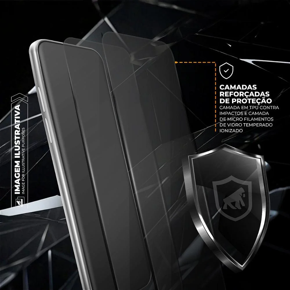 Imagem 5 de 5 do produto Película Para Samsung Galaxy S26 Plus - Dual Glass Preta - Gshield