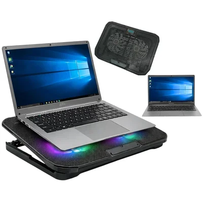Notebook 14” Celeron N4000 6gb Ram 256gb SSD WINDOWS 10 Pro Base Cooler RGB Estudo Home Office