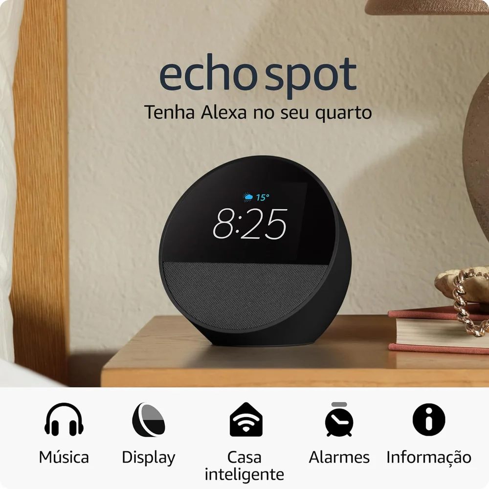 Echo Spot Preta - view 2