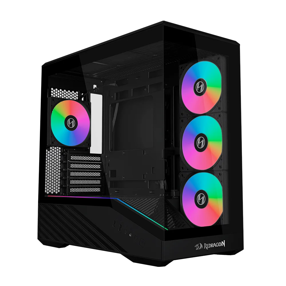 Gabinete Gamer Redragon V100r Mini Atx Com Fans ARGB Preto