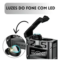 Fone Bluetooth M25 Sem Fio Gamer Caixa Powerbank LED 14
