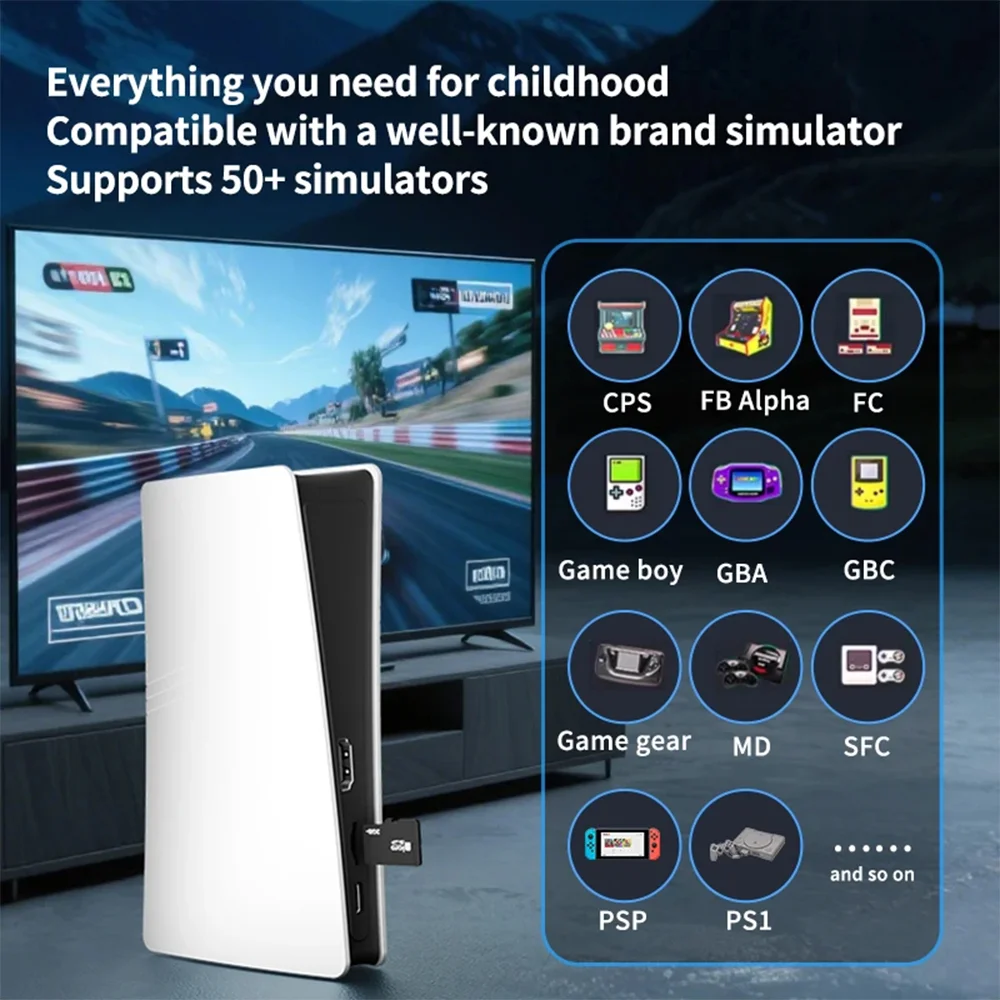 Imagem 2 de 5 do produto Console Gamer Rs5 Retrô 4k + 2 Controles Sem Fio | Até 30.000 Jogos | HDMI