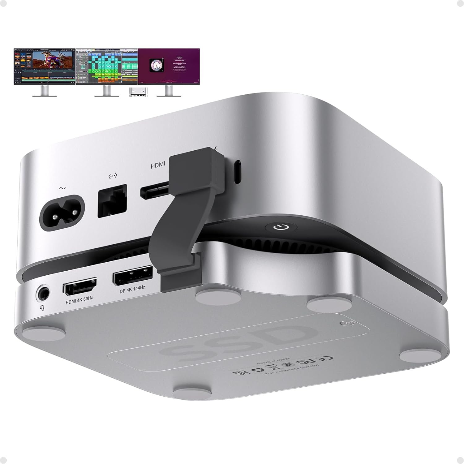 Dock Station Hub 9 Em 1 Usb-c Para Mac Mini M4/m4 Pro Dp 4k 144hz