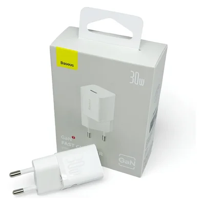 Carregador Baseus 30w Gan Com Pd Para Iphone 17, 16, 15, 14, 13 E 12 Max, Carregamento Rápido Pd3.0 E Qc3.0, Carregador Para Celulares E Tablets
