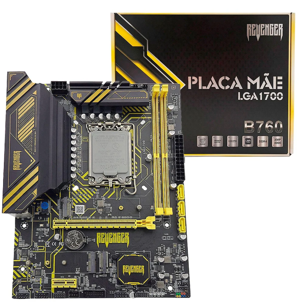 Placa Mãe Revenger G-b760, Socket Intel LGA 1700, Chipset B760,  Ddr4, M.2 Nvme, Usb 3.2, HDMI, Display Port - Micro Atx 4
