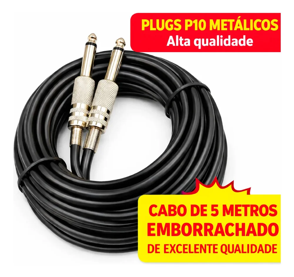 Imagem 4 de 5 do produto Cabo P10 Mono 5m Profissional Para