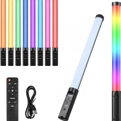 Bastão De Luz LED RGB Portátil 360° 13 Modos De Iluminação Recarregável Para Fotografia, Filmagem E Gravação De Vídeo