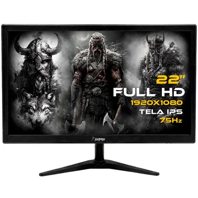 Monitor LED Axpro 22'', Full Hd 1920x1080, HDMI, Vga, Vesa, 75hz, Tela Ips, Bivolt - Ax-22