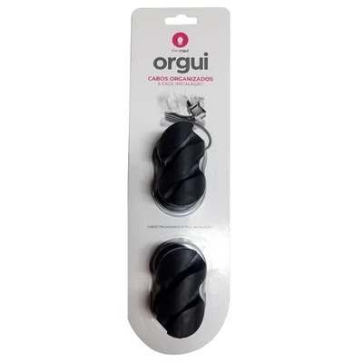Organizador De Cabos Orgui Com 2 Unidades Preto