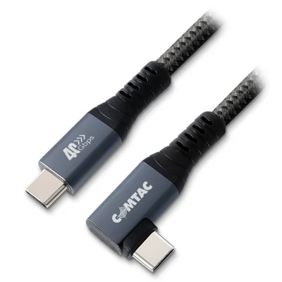 Cabo Usb4 Type-c 90° 40gbps Pd 3.1 240w Thunderbolt 3/4 8k@60hz 2 Metros Comtac 9428