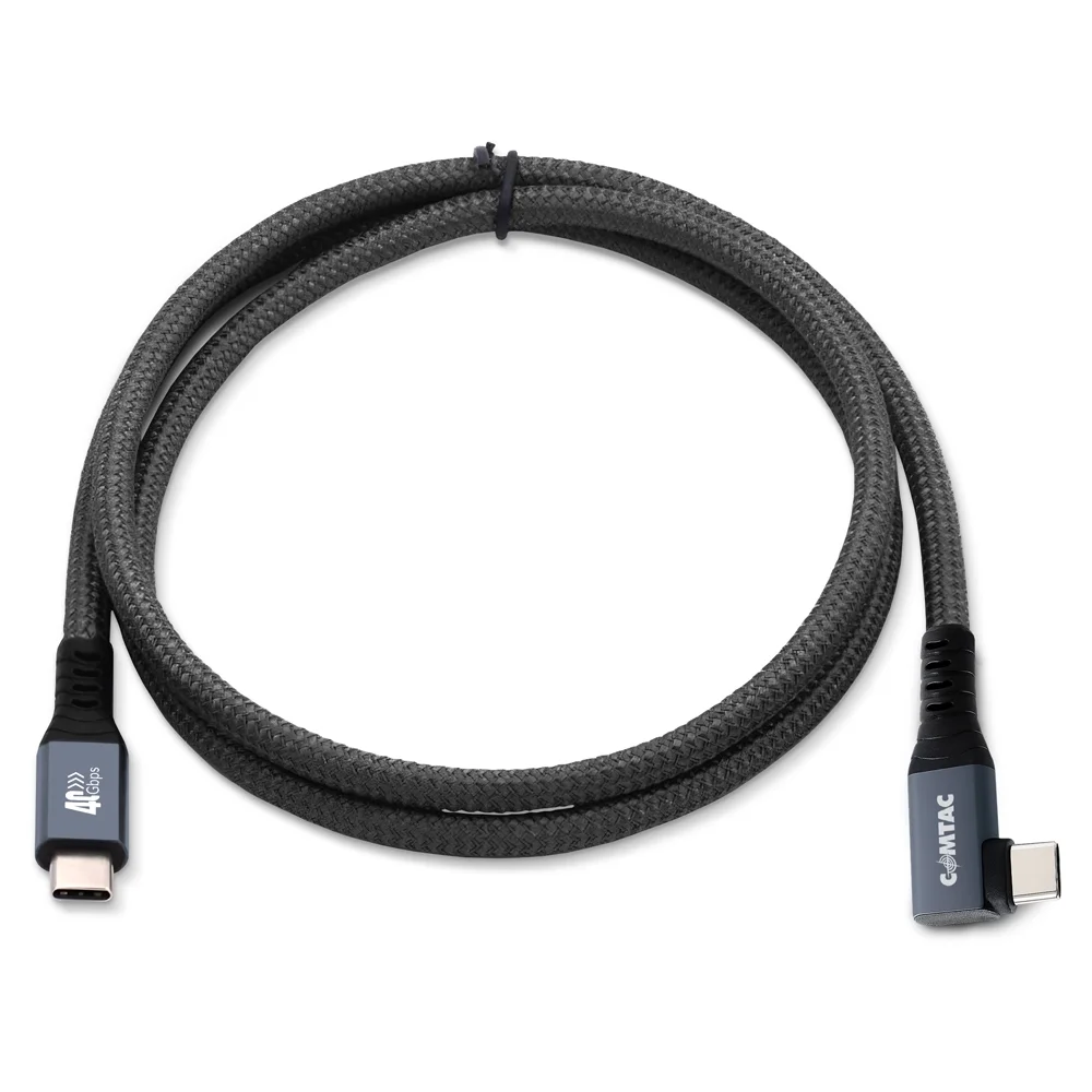 Imagem 4 de 5 do produto Cabo Usb4 Type-c 90° 40gbps Pd 3.1 240w Thunderbolt 3/4 8k@60hz 2 Metros Comtac 9428