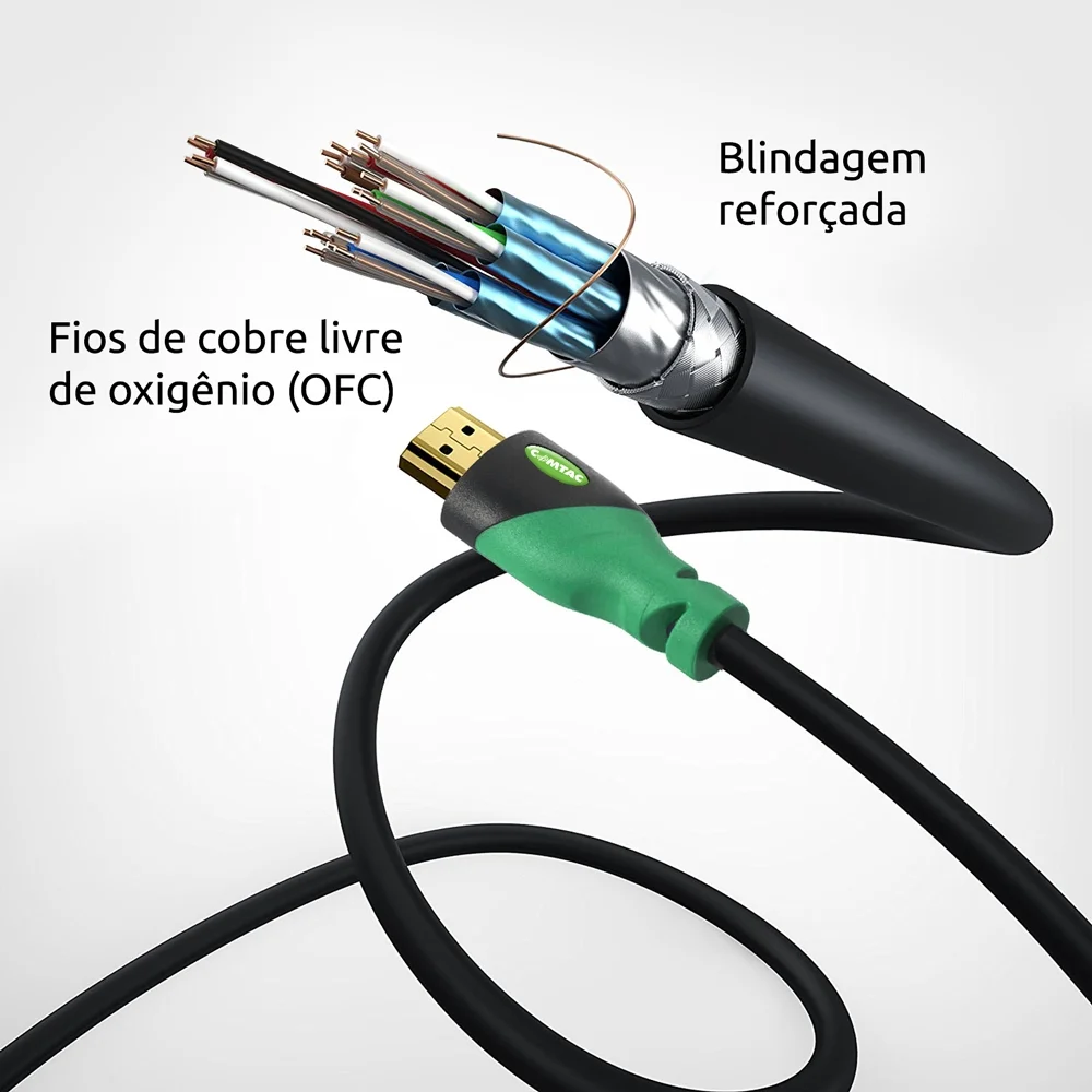 Imagem 5 de 5 do produto Cabo Comtac HDMI 2.0 4k Condutor De Cobre 1.8 Metro 9462