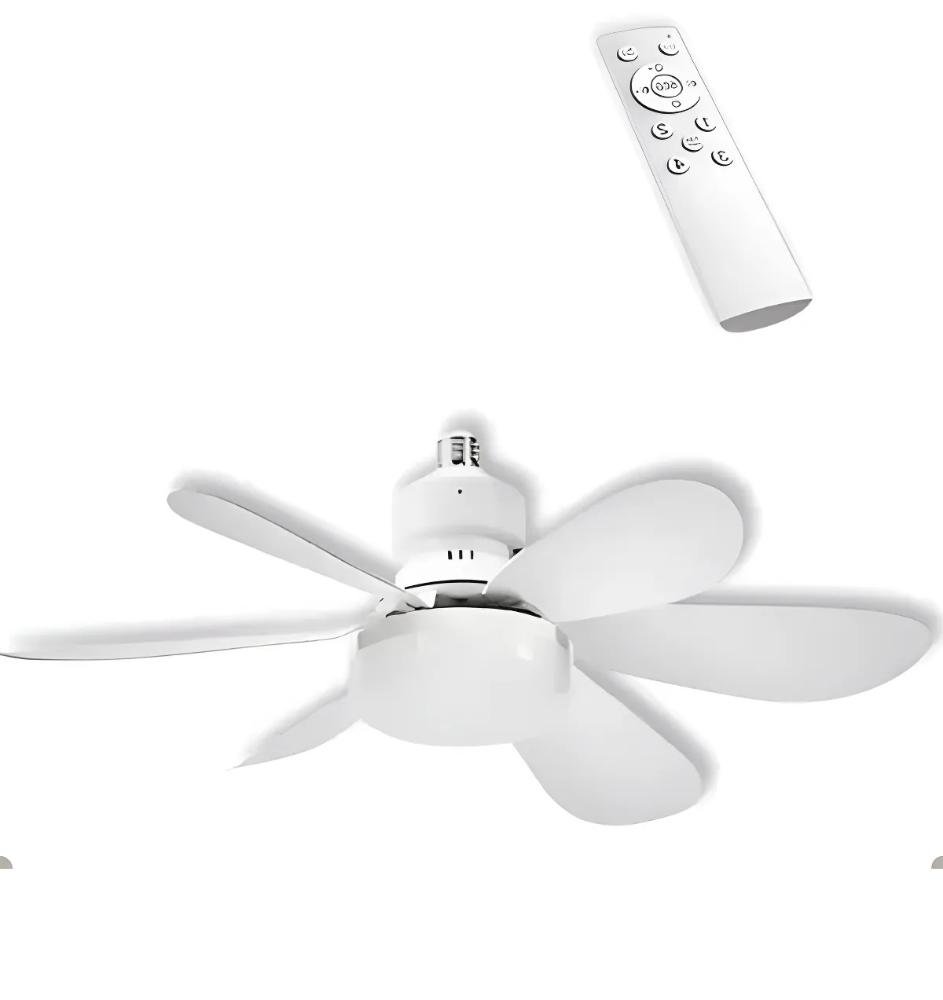 Ventilador De Teto Silencioso 6 Pás Com Lâmpada LED Timer E Controle Remoto