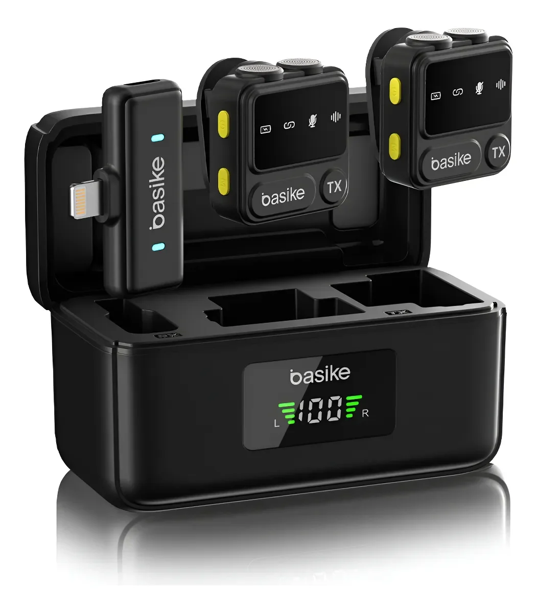 Microfone Lapela, Microfone De Lapela Sem Fio, Microfone Para Celular Com À Prova De Vento Redução De Para Gravação, Lightning, Preto