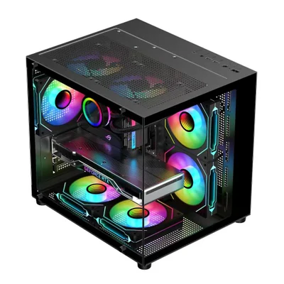 Gabinete Gamer Aquário M-atx Preto G-fire Usb Tipo C - Vidro, Sem Fonte/fans, Cg300b
