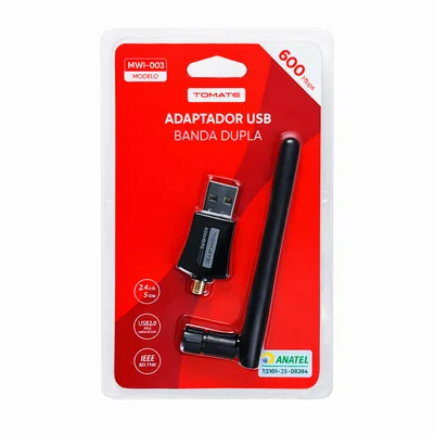 Adaptador Wifi Usb 600mbps  2.4 5ghz Antena 5dbi