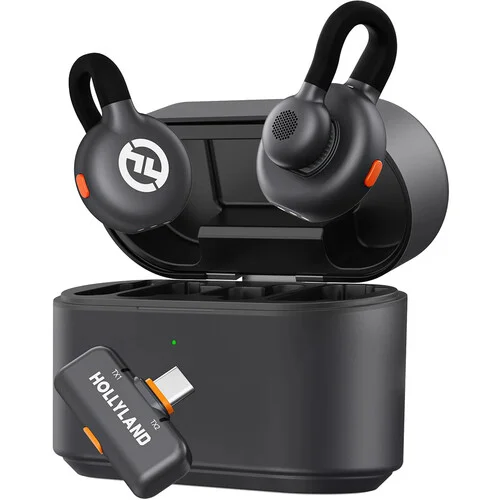 Microfone Hollyland Lark M2s Duo Usb-c Duplo Para 2 Pessoas Cor Preto