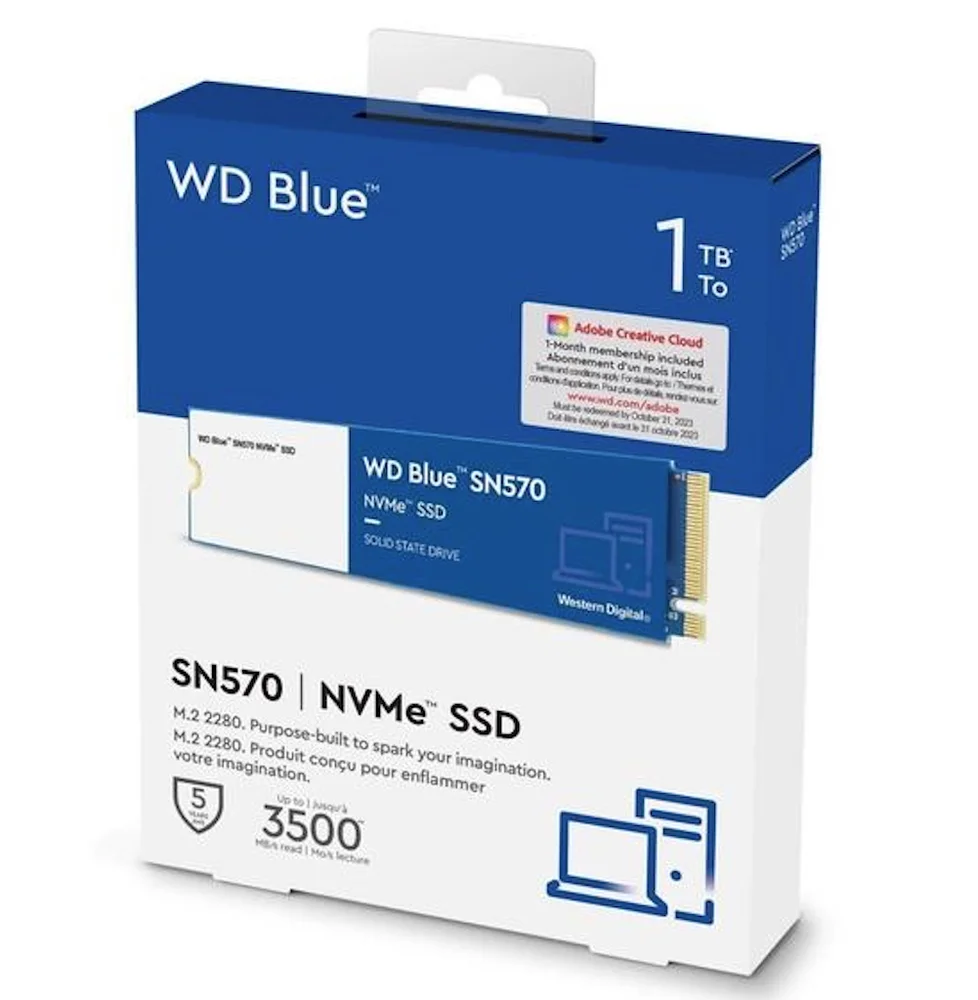 Imagem 3 de 3 do produto SSD Nvme Wd Blue Sn570 1TB M.2 2280 PCie 3.0 3500mb/s | WD