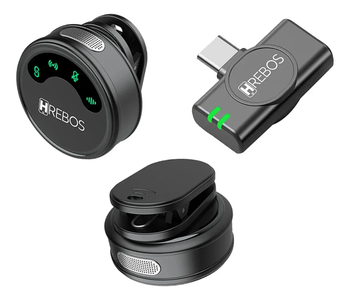 Microfone De Lapela Sem Fio, Microfone Para Celular Com À Prova De Vento Redução De Para Gravação, Tipo-c