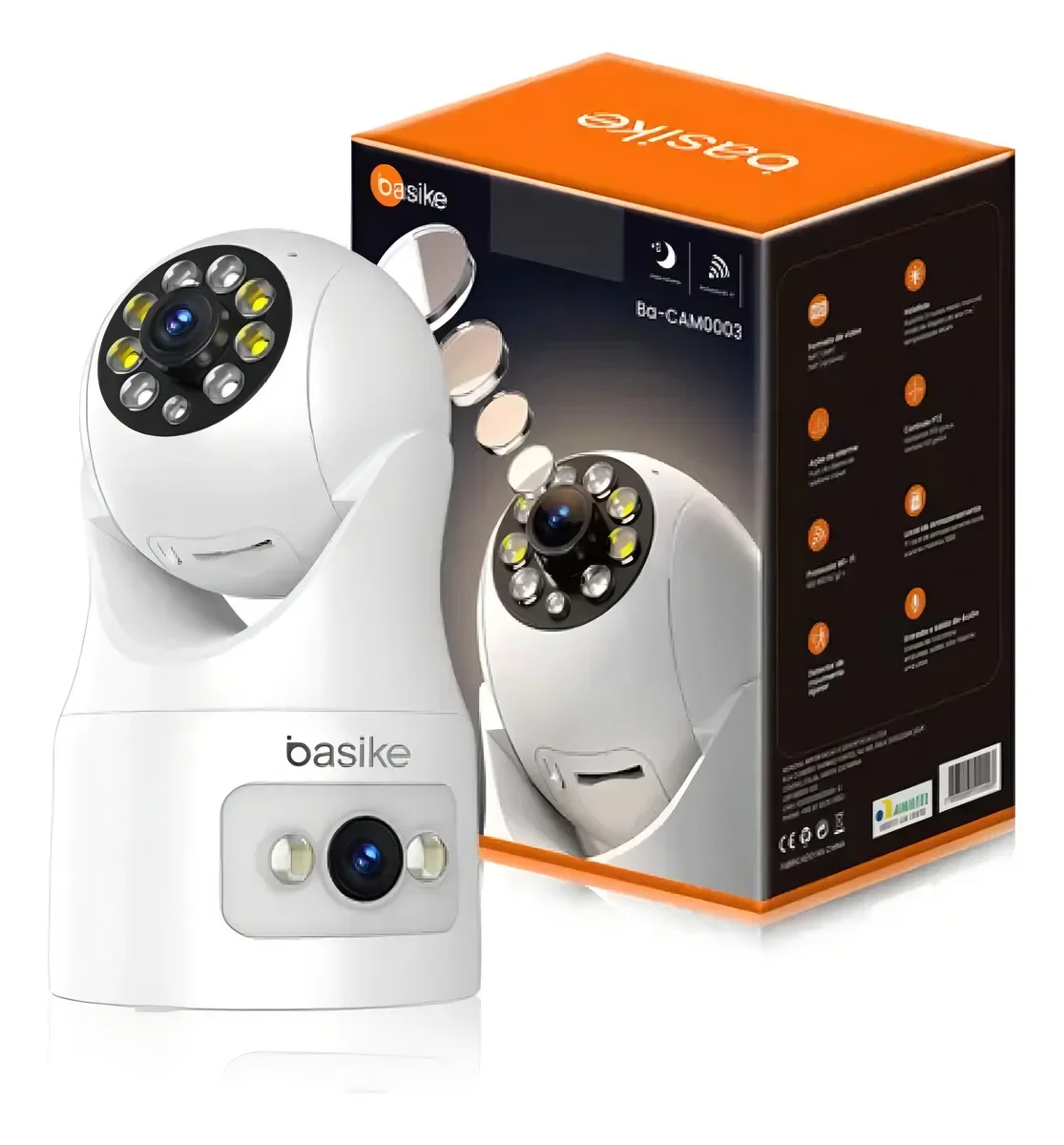 Câmera De Segurança Interna Ip Monitoramento 2.4g Wifi Full Hd 300w Pixel Anatel Sem Fio Mesa 355° Yoosee Com Alarme Móvel Sensor Mic 2mp Tf E Backup