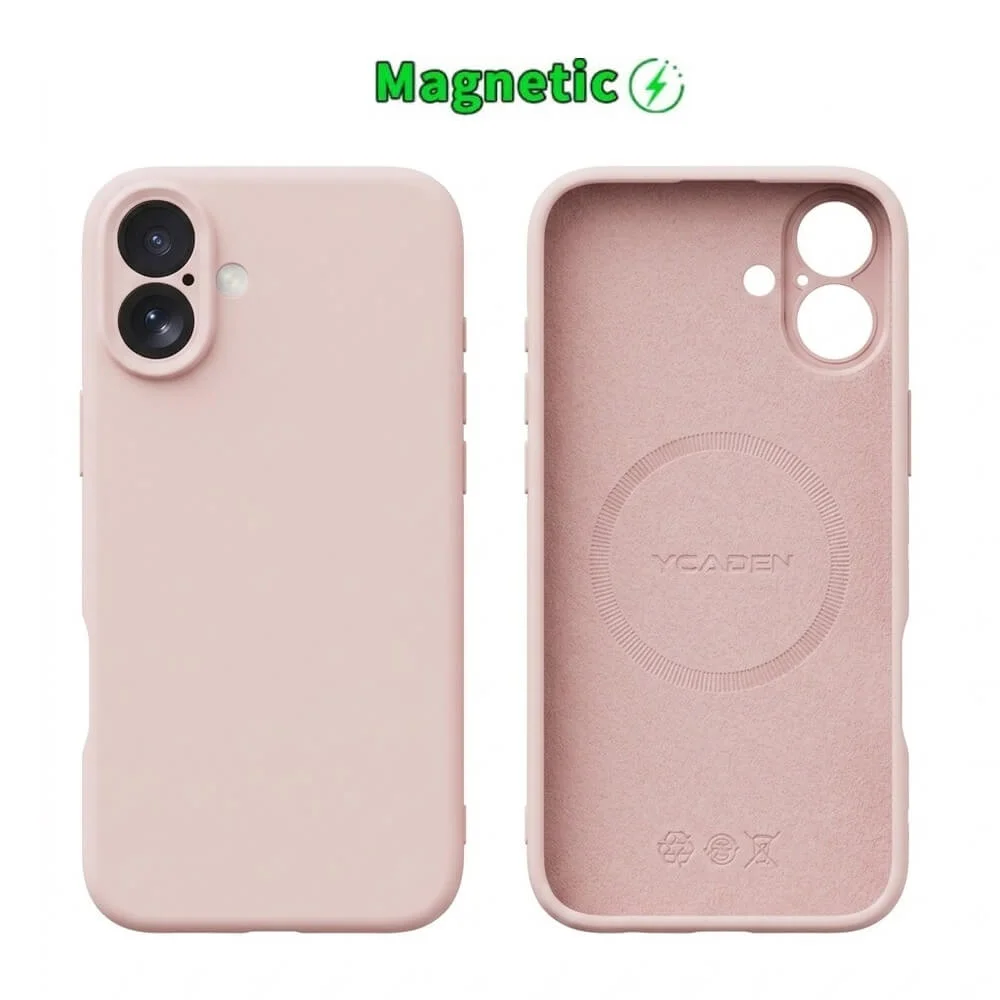 Imagem 1 de 5 do produto Capa Capinha Protetora de Silicone com Interior em Microfibra Compatível com Magsafe para o iPhone 17 - Cor: Rosa