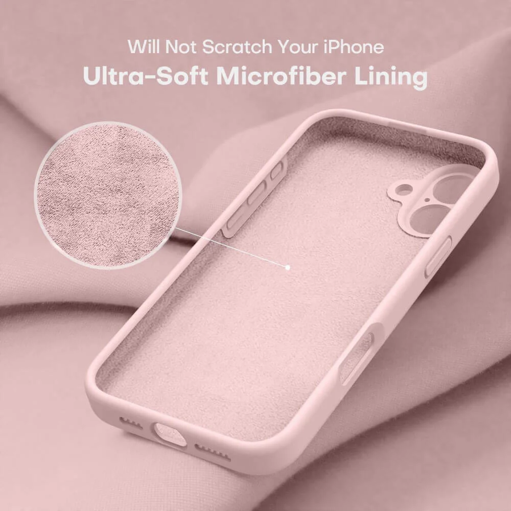 Imagem 2 de 5 do produto Capa Capinha Protetora de Silicone com Interior em Microfibra Compatível com Magsafe para o iPhone 17 - Cor: Rosa